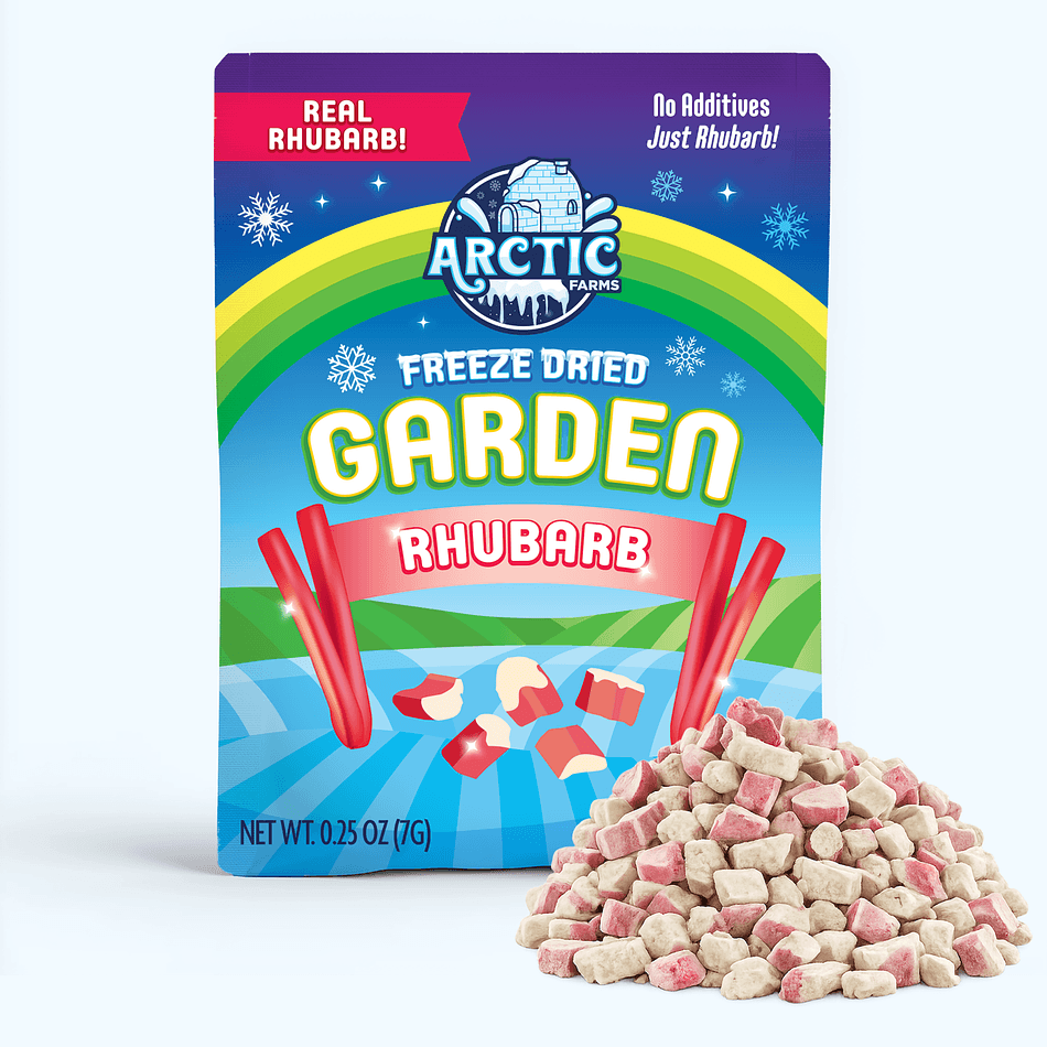 Freeze-Dried Red Rhubarb, Tart, Crisp, Single-Ingredient Garden Slices, Resealable Bag (0.25 oz)