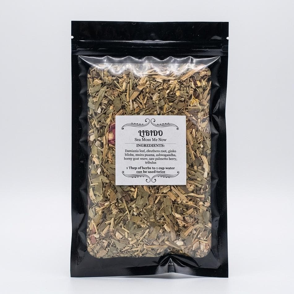 Libido Support Herbal Tea, Damiana & Ashwagandha, Stamina & Hormone Balance, Loose Leaf Blend, 1 Bag