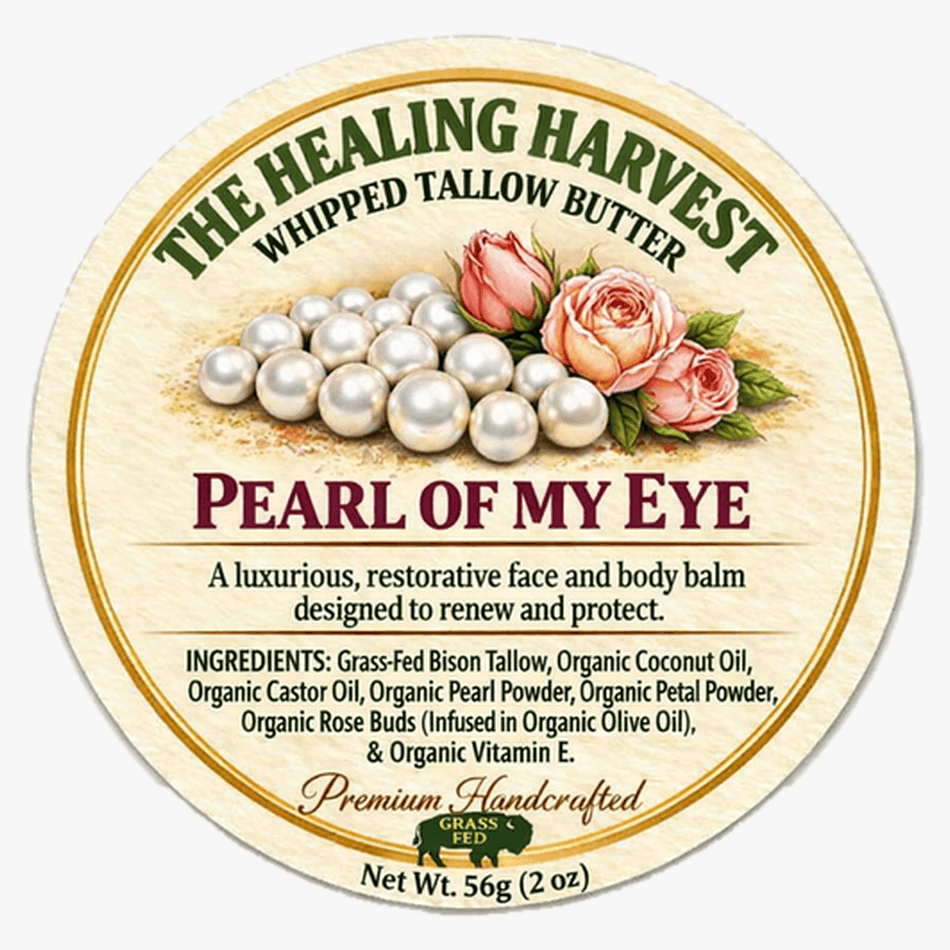 Tallow Face & Body Cream, Suet Tallow + Pearl Powder + Rose, Brightening Anti-Aging Moisturizer, 2 oz Jar