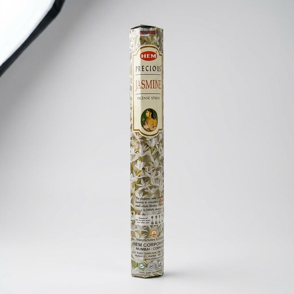 Jasmine Incense Sticks, Precious Jasmine Scent, Relaxation & Meditation, 20-Stick Hex Pack