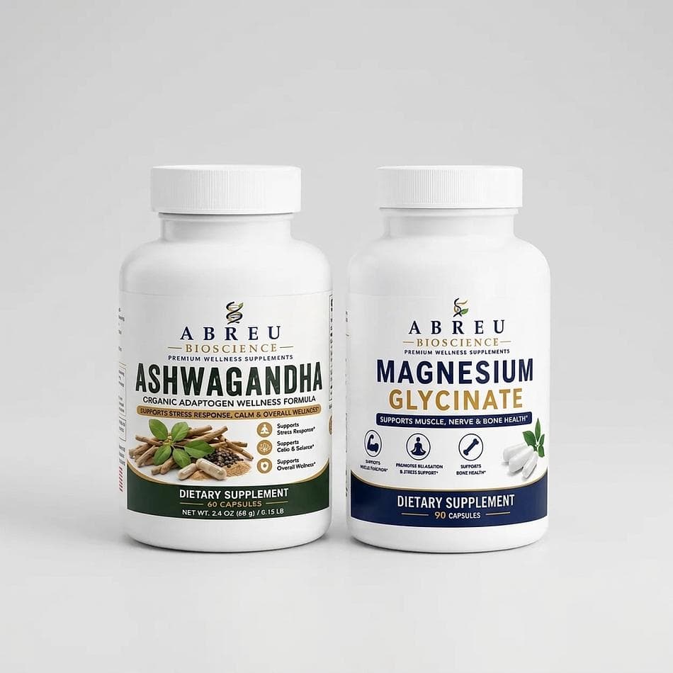 Recovery Supplement Kit, Magnesium Glycinate + Ashwagandha, Relaxation & Stress Support, 2-Product Bundle