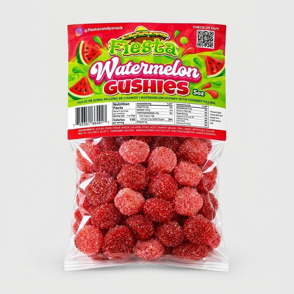Watermelon Gushers Candy, Juicy Liquid Center, Sweet Fruity Snack, Resealable Bag (Size Needed)