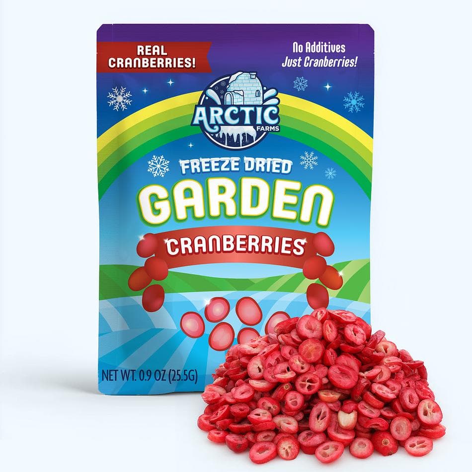 Freeze-Dried Sliced Cranberries, Tart, Whole-Fruit Snack, Pack of 3 Resealable Bags (0.4 oz each)