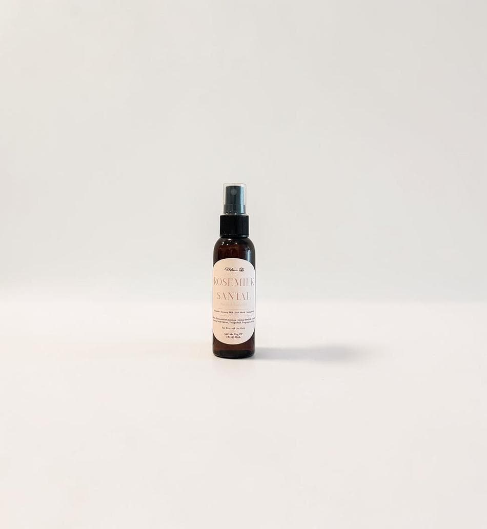 Rosemilk and Santal, Fragrance Body Oil, Jojoba & Amaranth Oil, Rose Coconut & Sandalwood Scent, Soft Glow Moisture, 2 oz