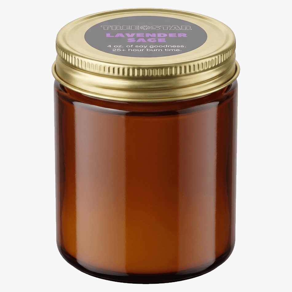 Lavender & Sage Soy Candle, Lavender & Sage, Calming Spa Scent, Glass Jar Candle, 1 Candle