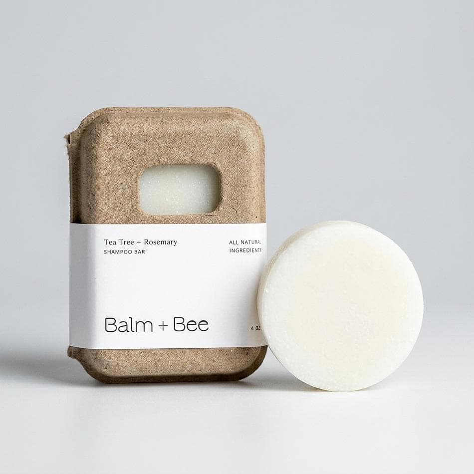 Solid Shampoo Bar, Tea Tree & Rosemary Essential Oils, Scalp Clarifying Cleanse, 4 oz Plastic-Free Bar