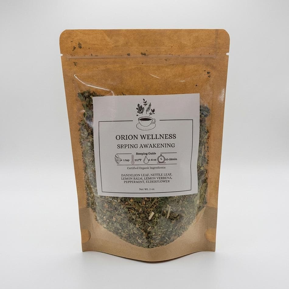 Loose Leaf Herbal Detox Tea, Dandelion & Nettle, Refreshing Lemon Balm + Peppermint, Seasonal Renewal, 2 oz