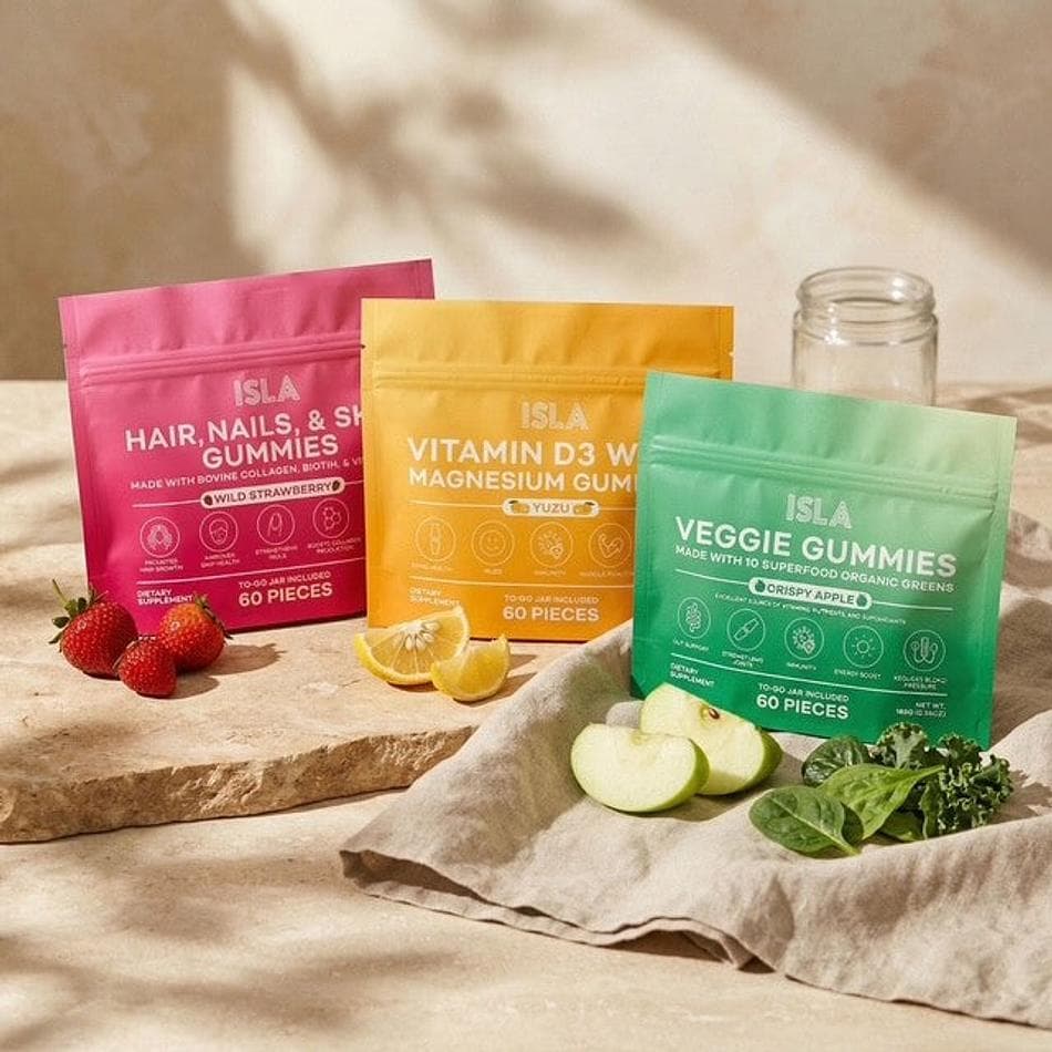 Wellness Gummy Bundle, Collagen + Biotin + Vitamin D3 + Magnesium + Organic Greens, Hair Skin Nails Glow Support, 3 Items