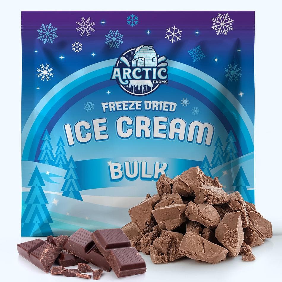 Freeze-Dried Ice Cream Bits, Chocolate Chocolate Chip, No-Melt Crunchy Snack, Shelf-Stable, Bulk Bag (1 lb)