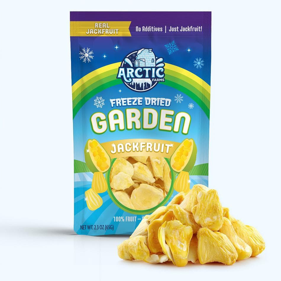 Freeze-Dried Organic Ripe Jackfruit, Crunchy Tropical Fruit Chips, Large Resealable Bag (2.3 oz)