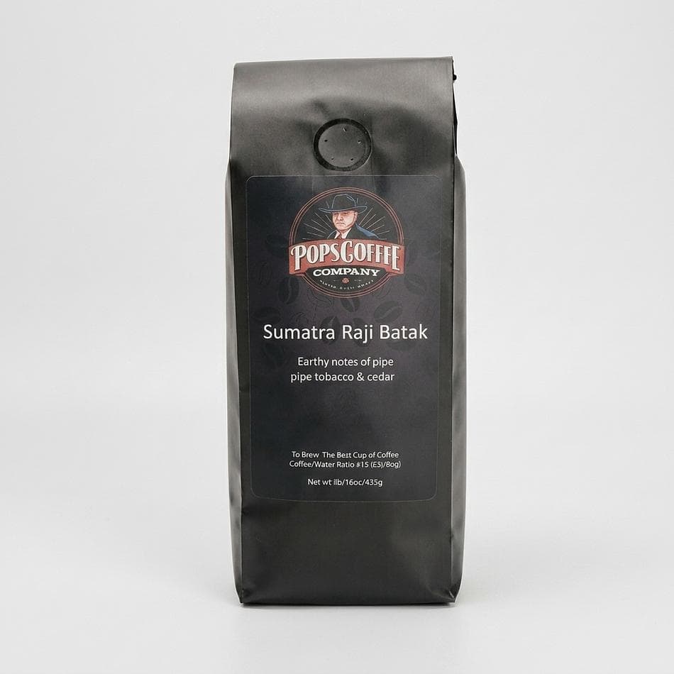 Sumatra Peaberry Coffee, Pipe Tobacco & Cedar Notes, Air-Roasted, Whole Bean or Ground, 1 lb Bag