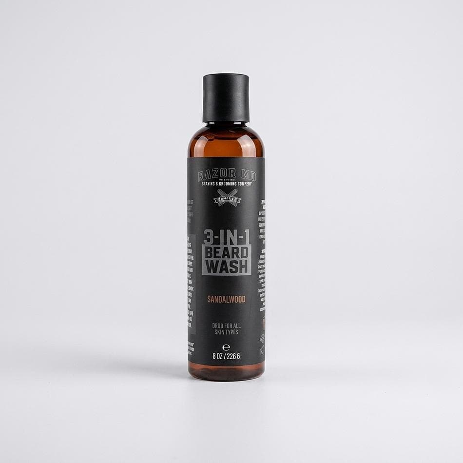 Beard, Body & Hair Wash, Honey & Vitamin E, Softens Beard + Reduces Itch/Flakes, Sulfate-Free Sandalwood, 8 oz