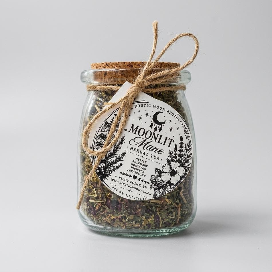 Herbal Hair Growth Tea, Nettle Rosemary Horsetail Hibiscus, Scalp & Hair Strength Support, Loose Leaf, 1 Bag