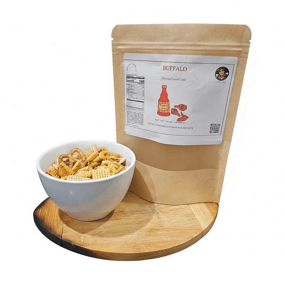 Buffalo Snack Mix, Crunchy Cereals & Pretzels, Spicy Tangy Game Day Snack, 2.5 oz Bag