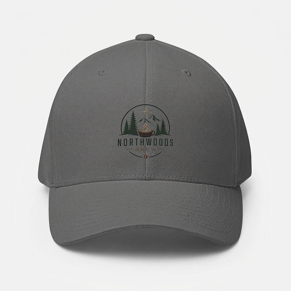 Structured Twill Stretch-Fit Baseball Cap, Poly/Cotton/Spandex, Curved Visor, Mid-Profile 6-Panel, S/M–L/XL