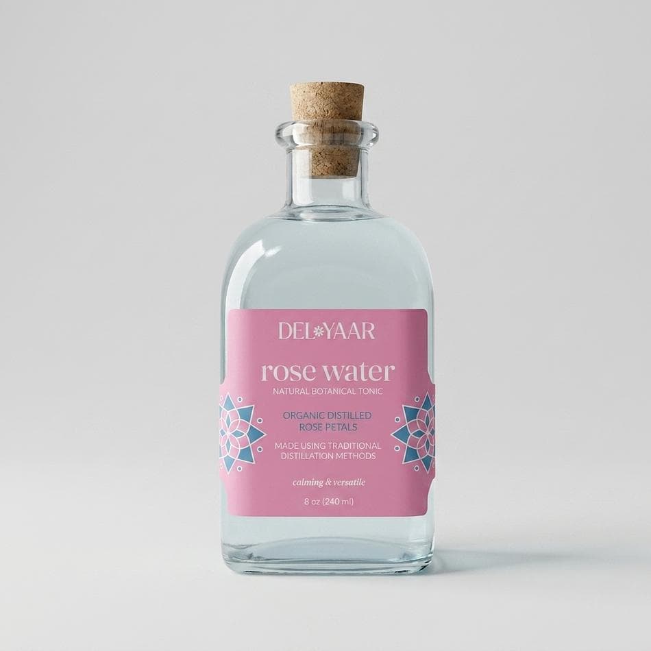 Organic Rose Water Facial Mist, Steam-Distilled Rose Petals, Skin Toner & Culinary Hydrosol, Fine Mist Spray (Size Listed)