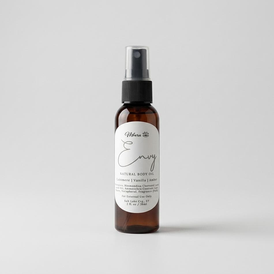 Envy, Fragrance Body Oil, Jojoba & Vitamin E, Vanilla Amber Warm Woods Scent, Moisturizing Glow, 2 oz