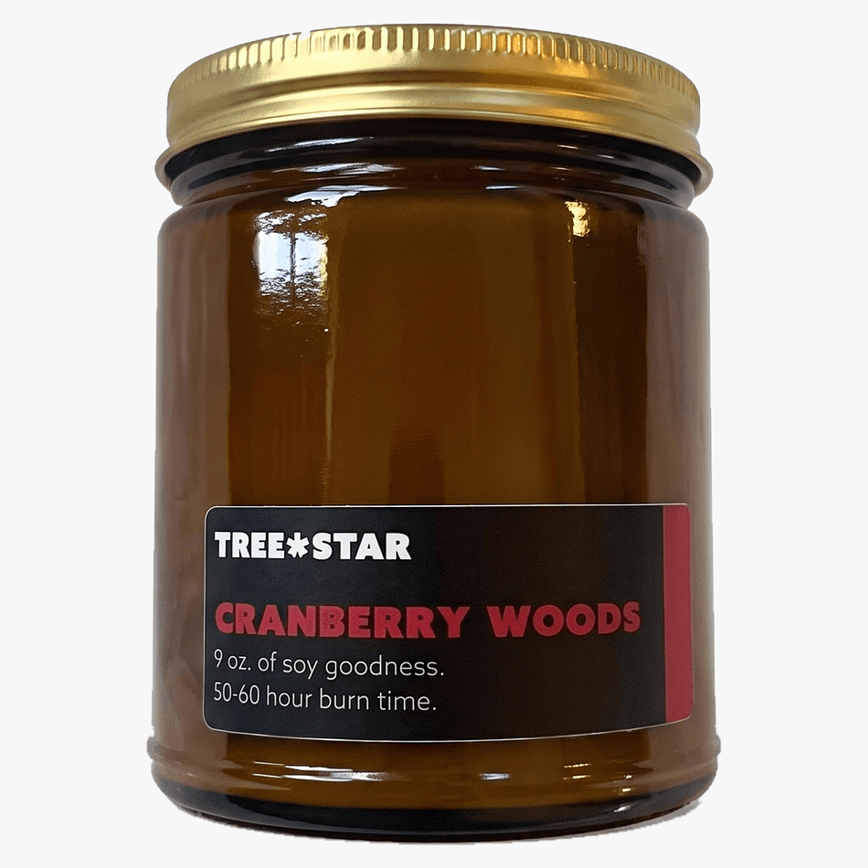 Soy Candle, Cranberry Scent & Wood Notes, Cozy Holiday Aroma, 1 Candle (Size Options)