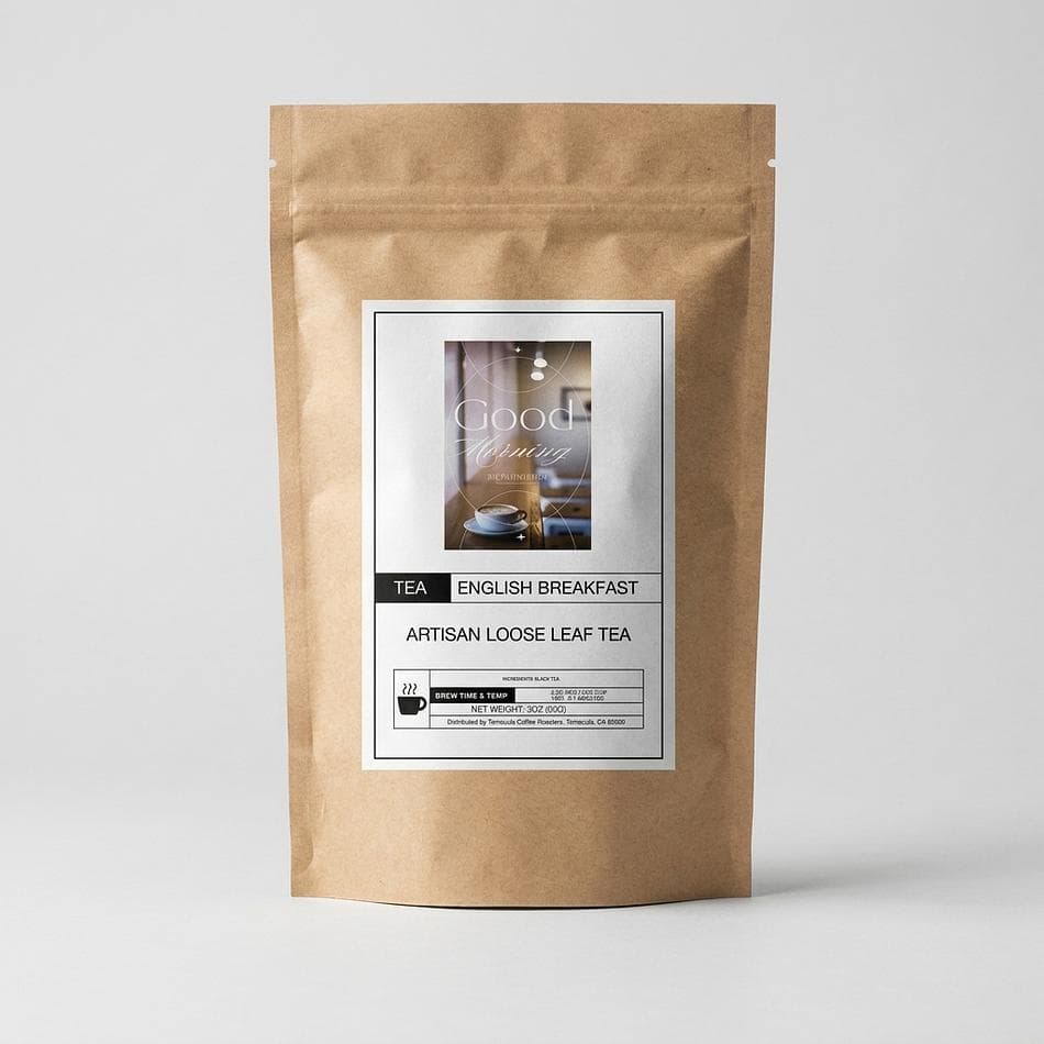 Loose Leaf English Breakfast Black Tea, African & Indian Blend, Strong for Milk & Sugar, 3 oz