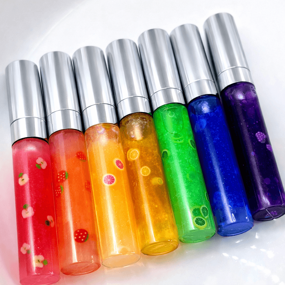 Petroleum-Free Shimmer Lip Gloss, Organic Oils, Lightweight Non-Sticky Shine, Fruity Flavors, 1 Tube