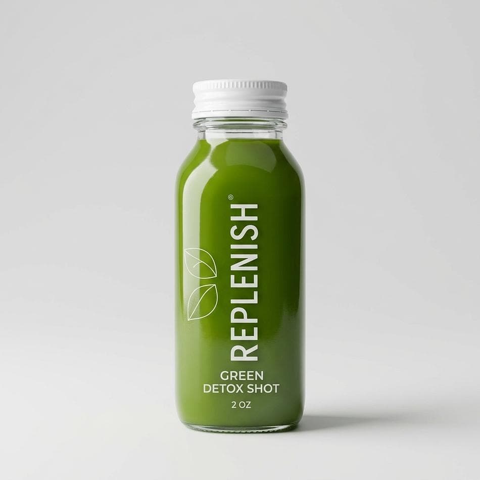 Green Detox Juice Shot, Cucumber Celery Green Apple & Ginger, Hydration + Digestion Support, 2 oz Bottle