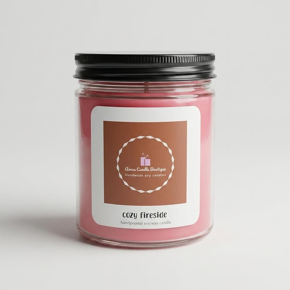 Scented Jar Candle, Smoked Woods Amber & Vanilla, Cozy Fireside Aroma, 9 oz