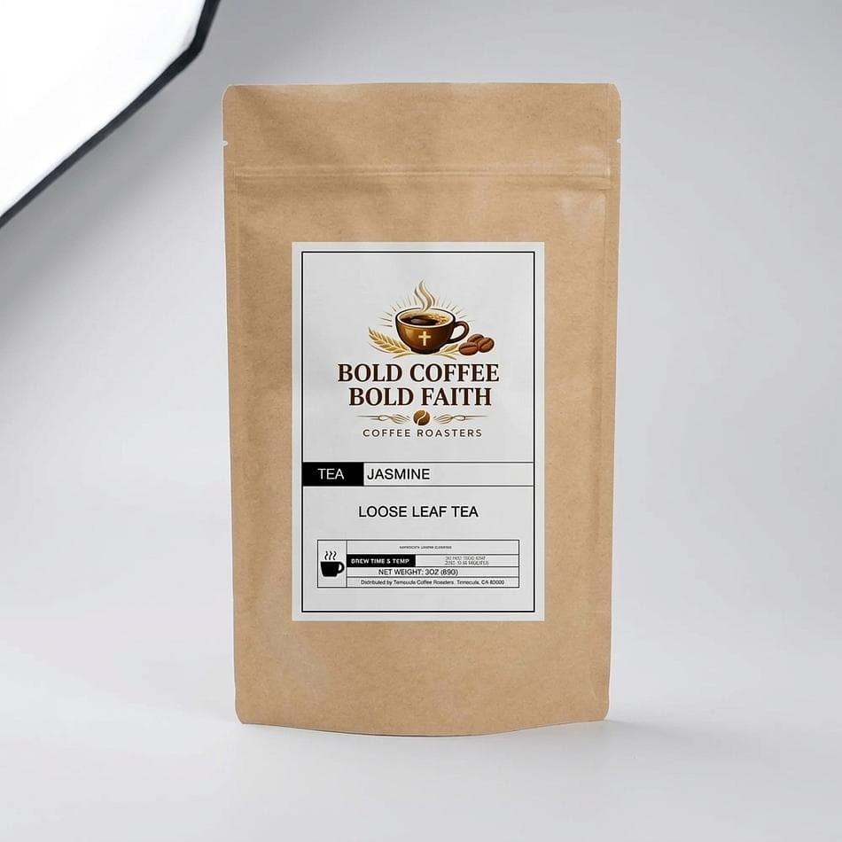 Jasmine Green Loose Leaf Tea, Green Tea Leaves & Jasmine Blossoms, Smooth Floral Aroma, Multiple Steeps, 3 oz Bag