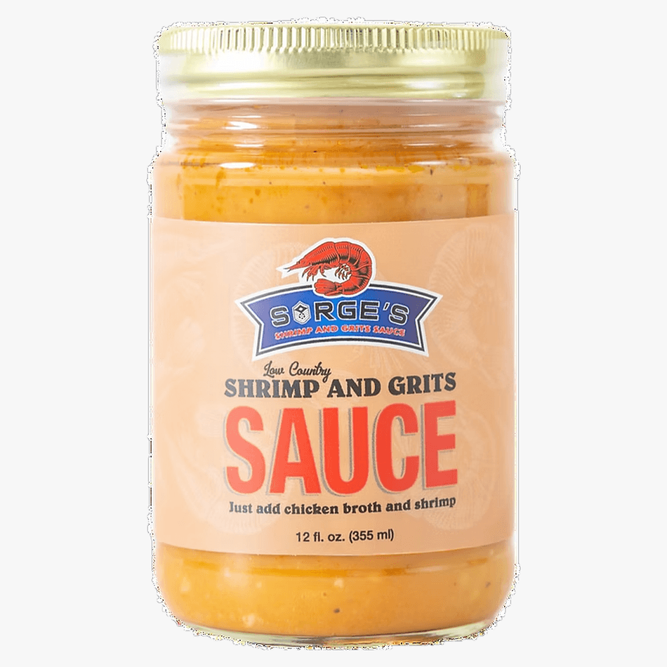 Shrimp & Grits Cooking Sauce, Chicken Broth & Garlic, Lowcountry-Style, Spicy Savory Gravy Base, 12 oz Jar