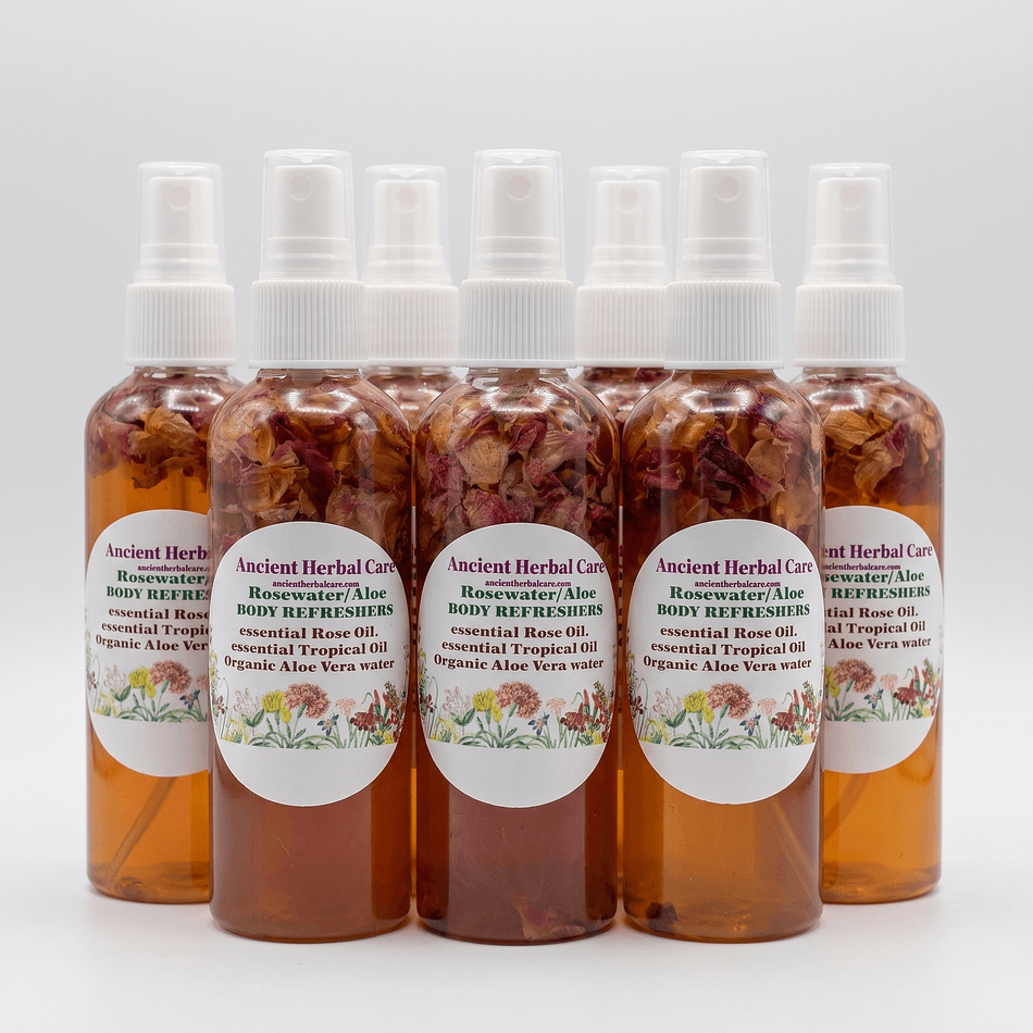 Aloe & Rosewater Facial Mist Toner, Real Rose Petals, Hydrating Setting Spray for Dewy Skin, 4 oz