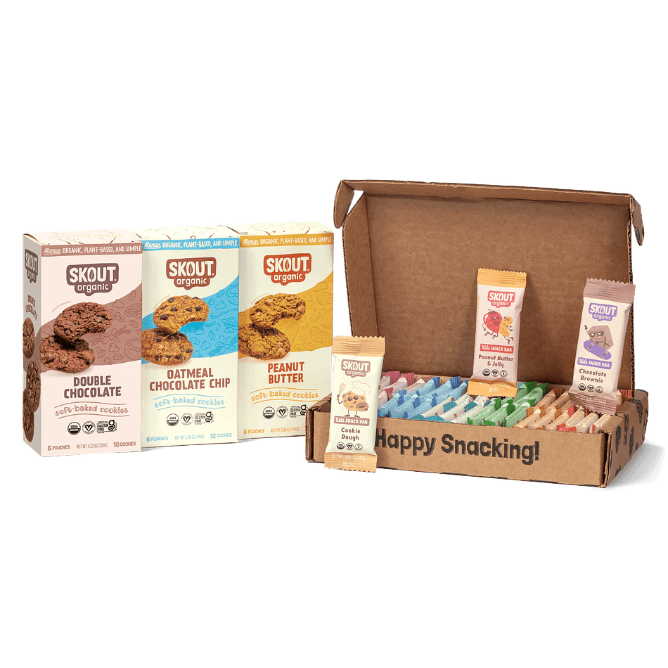 Organic Soft-Baked Cookies + Kids Snack Bars Bundle, Dates & Oats, Gluten-Free Vegan Lunchbox Snacks, 36 Bars + 3 Cookie Boxes
