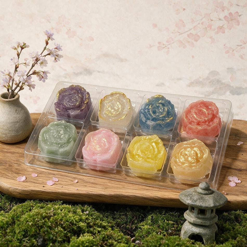 Kohakutou Crystal Candy Mix, Mixed Fruit Flavors, Crunchy Shell Soft Center, Gift Box, 8 Pieces