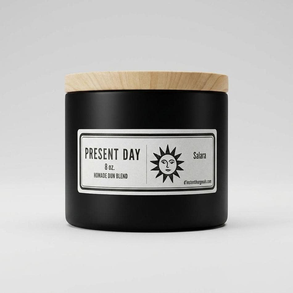 Scented Travel Tin Candle, Frankincense + Spiced Honey + Tonka, Cozy Amber Incense Scent, 6 oz Reusable Gold Tin