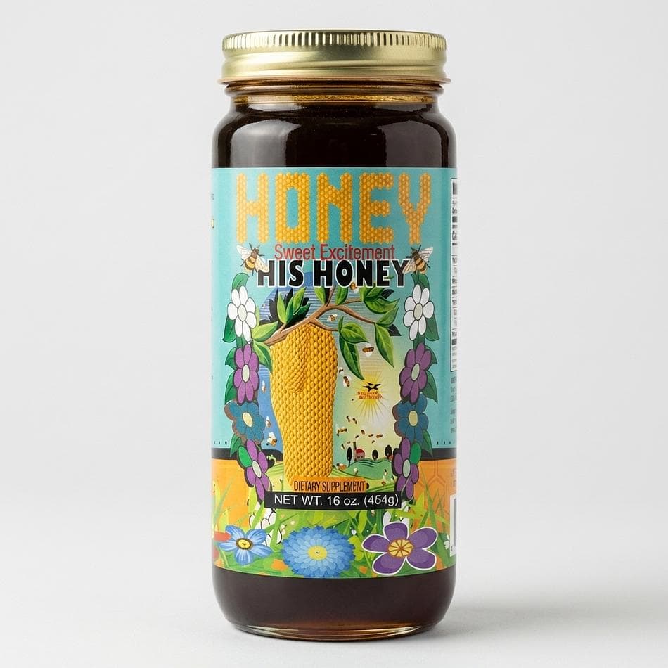 Herbal Infused Honey Blend, Shilajit & Manuka Honey, Turmeric & Ginger, Daily Energy Support, 16 oz Jar