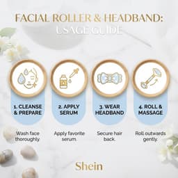 1pc Facial Roller Massager 1pc Headband-6