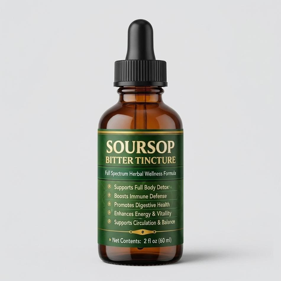 Soursop Herbal Tincture (Graviola), Bitter Tonic for Digestive Support, Liquid Drops, 2 oz