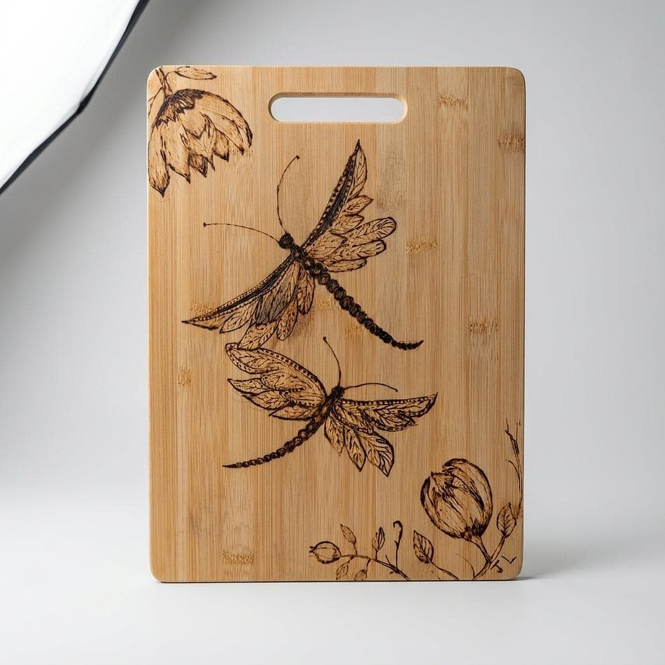 Bamboo Cutting Board, Laser Engraved Design, Eco-Friendly Food Prep, 12x9 or 15x11 in