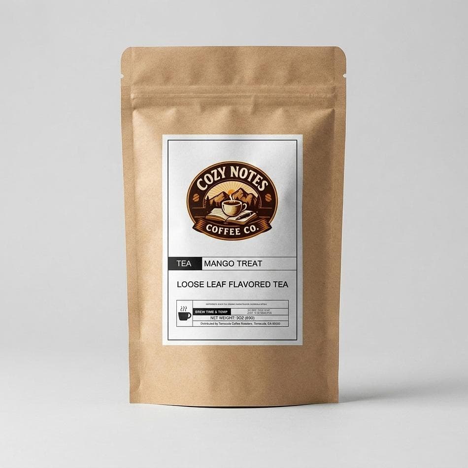 Mango Black Tea, Ceylon Black Tea & Mango Flavor, Sweet Fruity Iced or Hot Tea, Loose Leaf, 3 oz