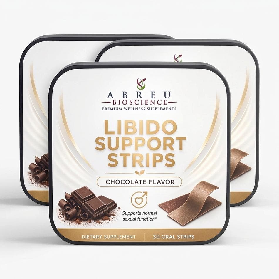 Sublingual Libido Support Strips, Cordyceps + Shilajit + Oyster Peptide, Energy & Vigor Support, 30 Count, Chocolate, Sugar-Free