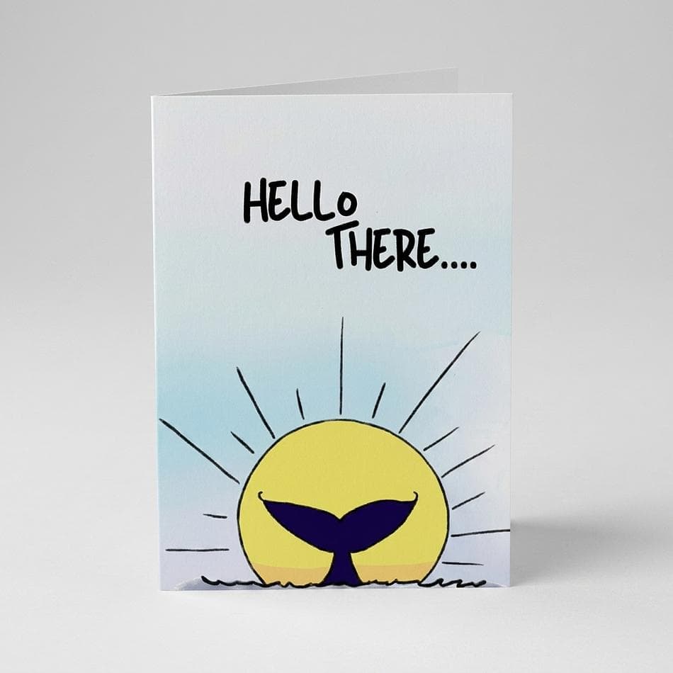 Recycled Greeting Card, 100% Recycled Paper, Friendly Hello Message, Blank Inside, A2 Folded 4.5 x 5 in, Kraft Envelope