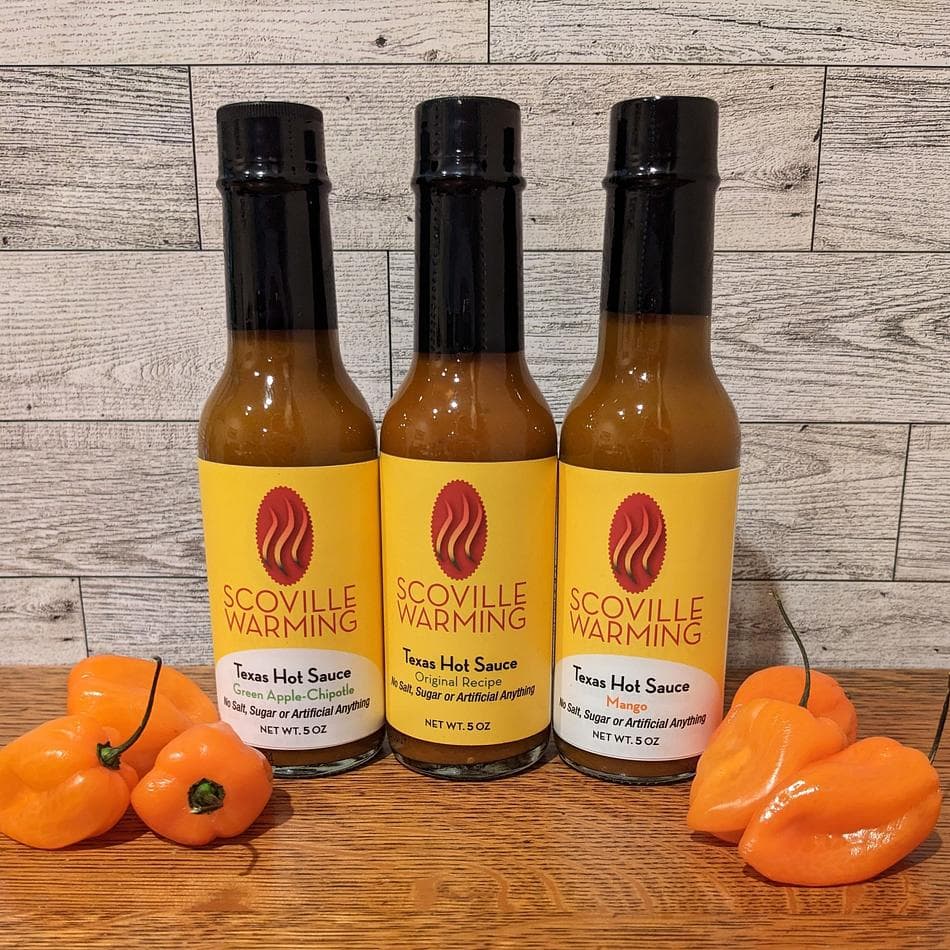 Salt-Free Hot Sauce Trio, Variety Pack, Sugar-Free Pepper Sauce, Low Sodium, Friendly Heat, 3 x 5 oz Bottles