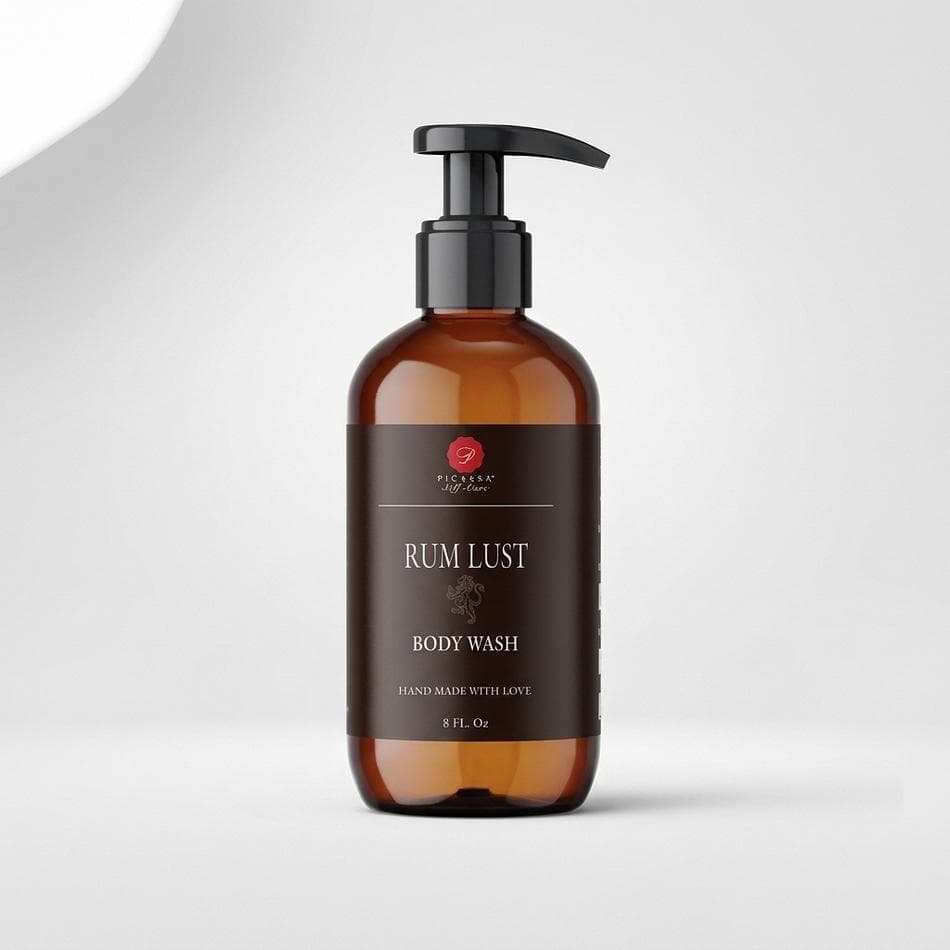 Men’s Body Wash, Shea Butter & Olive Oil, Sulfate-Free Hydrating Cleanser, Rum Lust Scent, 1 Bottle