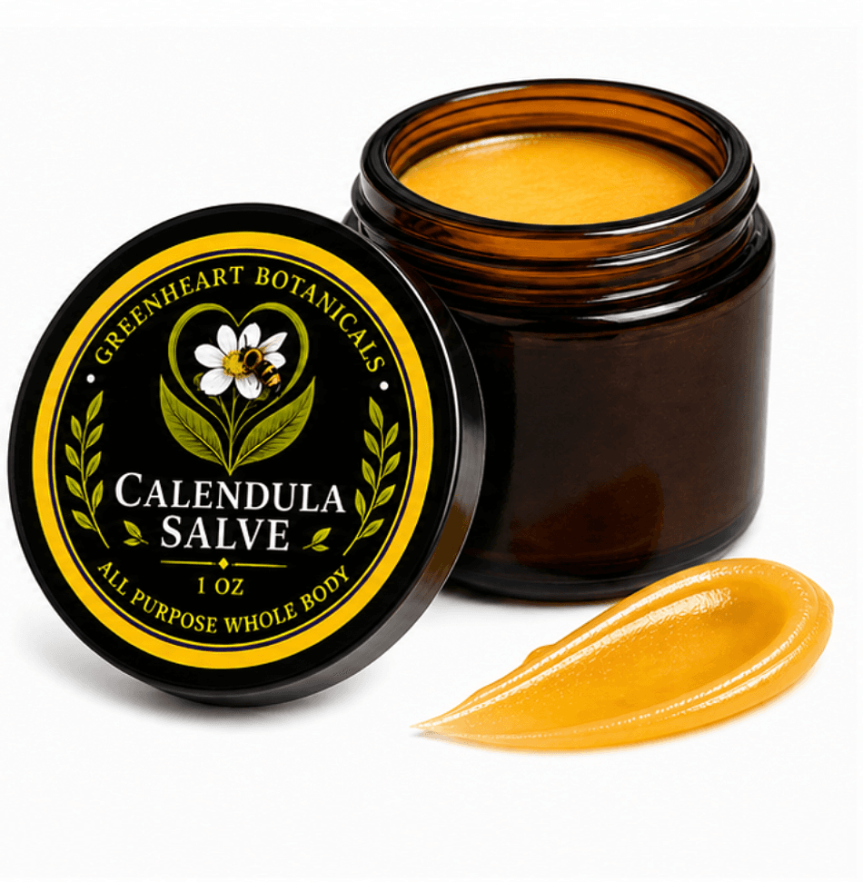 Calendula Salve, Royal Jelly & Shea Butter, All-Purpose Skin Soother, Face & Body Balm,  1 oz Jar