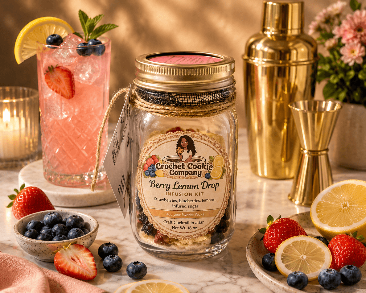 Berry Lemon Drop Cocktail Infusion Kit Jar, 16oz