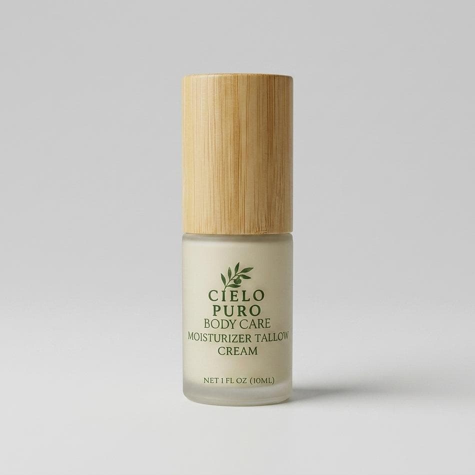 Tallow Face Moisturizer Cream, Grass-Fed Tallow & Jojoba, Deep Hydration for Dry Sensitive Skin, 1 oz Pump