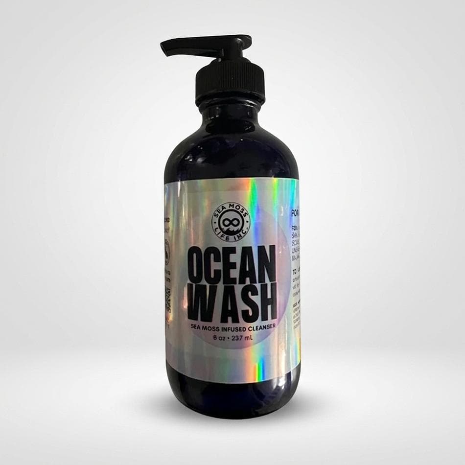 Sea Moss African Black Soap Cleanser, Herb-Infused, Deep Cleansing & Hydrating, Multi-Use Face & Body Wash, 8 oz