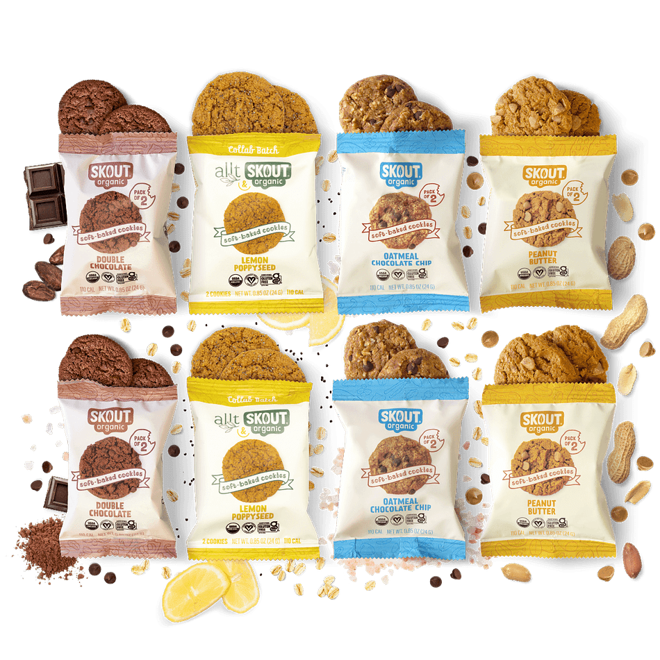 Soft-Baked Cookie Variety Sample Pack, Date Syrup & Oats, Organic Vegan Gluten-Free, 16 Cookies (3 Flavors)