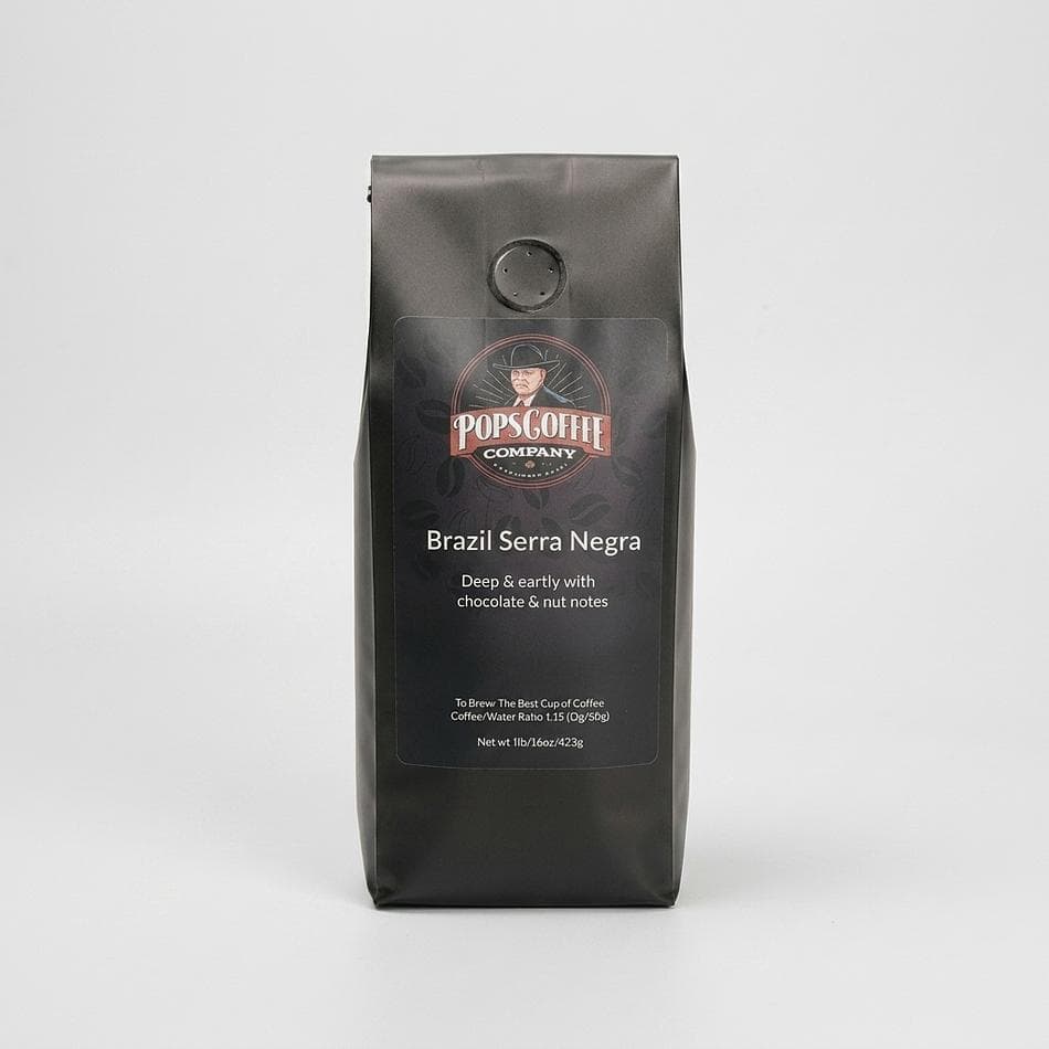 Brazil Single Origin Coffee, Serra Negra, Chocolate & Nut Notes, Air-Roasted, Whole Bean or Ground, 1 lb