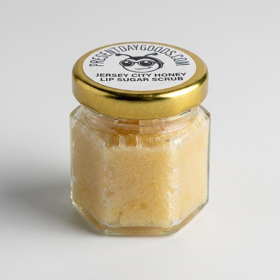 Lip Sugar Scrub, Honey & Almond, Gentle Exfoliating Lip Polish, Smooth Soft Lips, 1.5 oz Mini Glass Jar