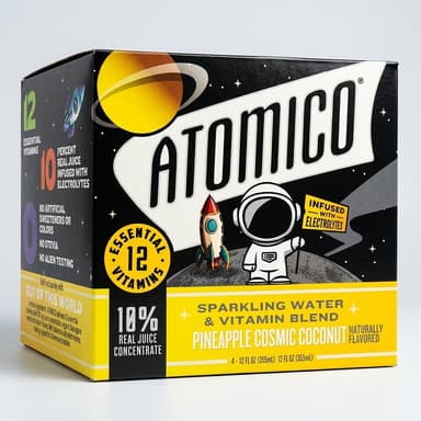 Sparkling Vitamin Water, Pineapple Juice & Blue Agave, Vitamins + Electrolytes, Pineapple Coconut Flavor, 12-Pack