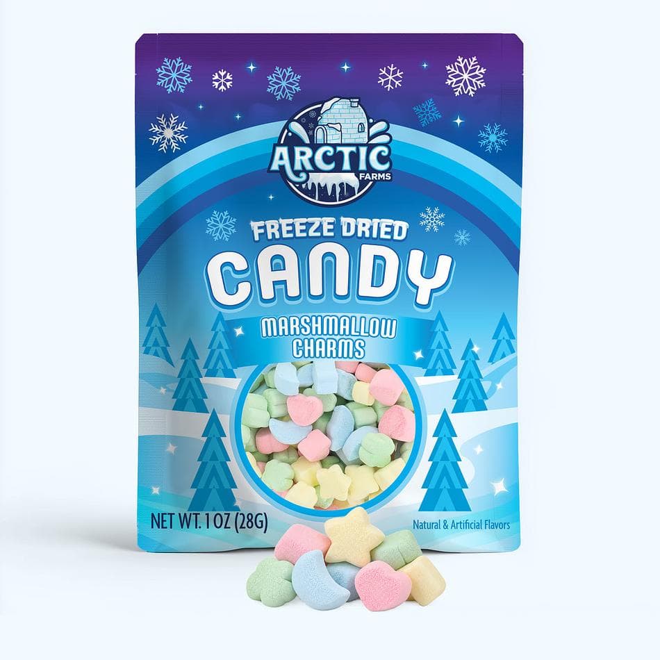Freeze-Dried Marshmallow Charms, Cereal Marshmallow Bits, Crunchy Toppings for Hot Cocoa & Desserts, Pack of 3 Resealable Bags (1 oz each)